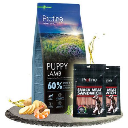 Profine Puppy Lamb Kuzu Etli Hipo-Alerjenik Yavru Köpek Maması 12 Kg + 2 Adet Profine Köpek Ödülü