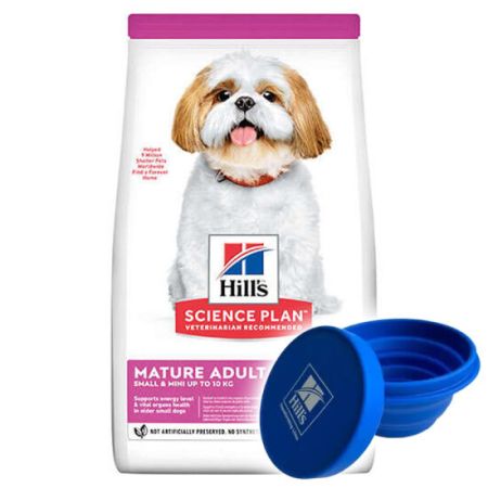 Hills Small Mini Mature Küçük Irk Yaşlı Köpek Maması 1,5 Kg + Katlanır Mama Kabı