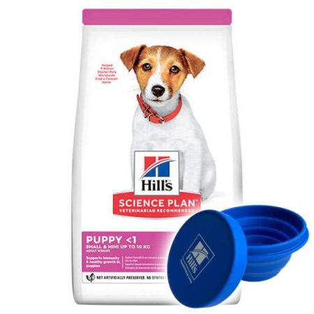 Hills Small & Miniature Puppy Tavuklu Küçük Irk Yavru Köpek Maması 1,5 Kg + Katlanır Mama Kabı
