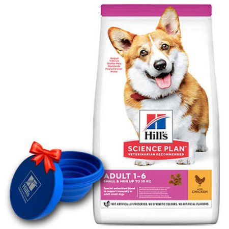 Hills Small & Miniature Küçük Irk Tavuklu Köpek Maması 3 Kg + Seyahat Mama Kabı
