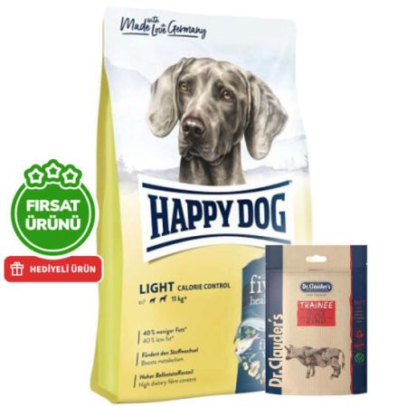 Happy Dog Light Calorie Control Diyet Köpek Maması 12 Kg + 2 Adet Dr. Clauders Biftekli Ödül 80 Gr