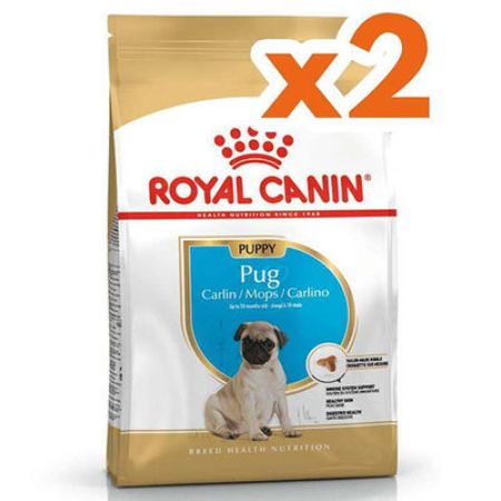Royal Canin Pug Puppy Irkına Özel Yavru Köpek Maması 1,5 Kg x 2 Adet + 2 Adet Wanpy Creamy Treat 5x14 Gr