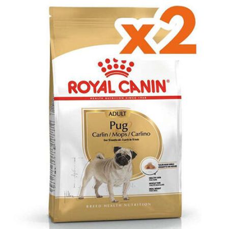 Royal Canin Pug Irkına Özel Köpek Maması 1,5 Kg x 2 Adet + 2 Adet Wanpy Creamy Treat 5x14 Gr