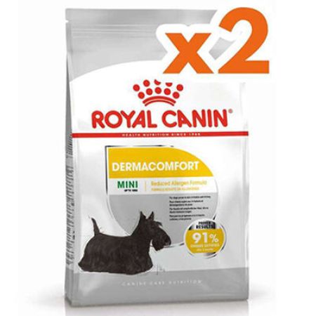 Royal Canin Mini Dermacomfort Küçük Irk Hassas Köpek Maması 3 Kg x 2 Adet + 2 Adet Wanpy Creamy Treat 5x14 Gr