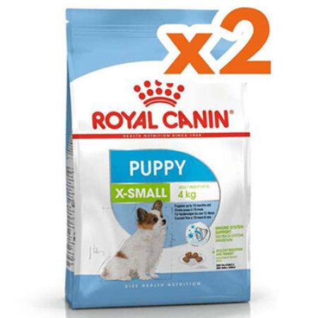 Royal Canin X-Small Puppy Küçük Irk Yavru Köpek Maması 1,5 Kg x 2 Adet + 2 Adet Wanpy Creamy Treat 5x14 Gr
