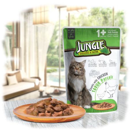 Jungle Pouch Adult Tavuklu Yaş Yetişkin Kedi Maması 100 Gr