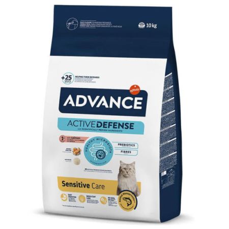Advance Sensitive Somonlu Kedi Maması 10 Kg + Temizlik Mendili