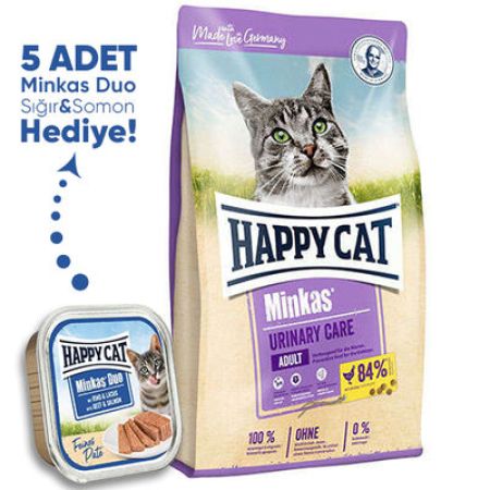 Happy Cat Minkas Urinary Care İdrar Yolu Sağlığı Kedi Maması 10 Kg + 5 Adet Happy Cat 100 Gr