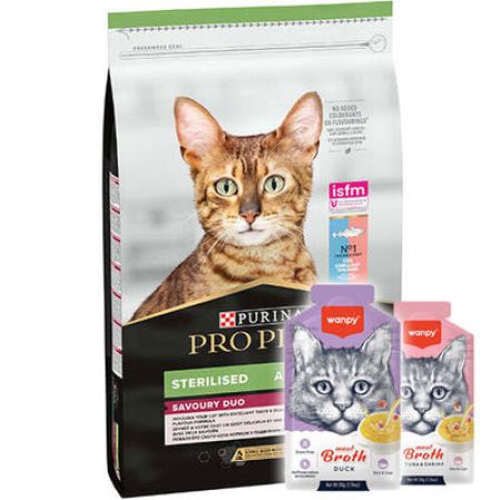 Pro Plan Kısırlaştırılmış Morina ve Alabalık Kedi Maması 10 Kg + 5 Adet Wanpy 50 Gr Kedi Çorbası
