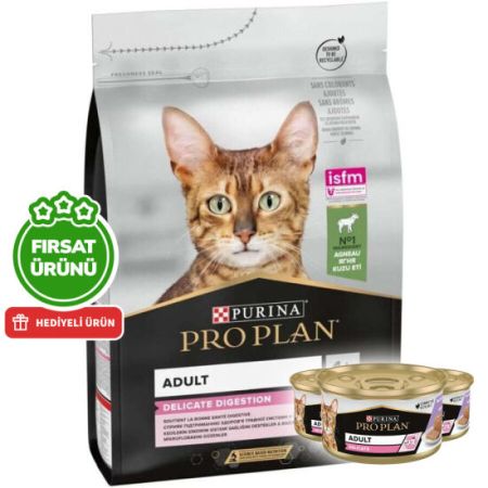 Pro Plan Delicate Kuzu Etli Hassas Sindirim Kedi Maması 3 Kg + 3 Adet Pro Plan Konserve 85 Gr