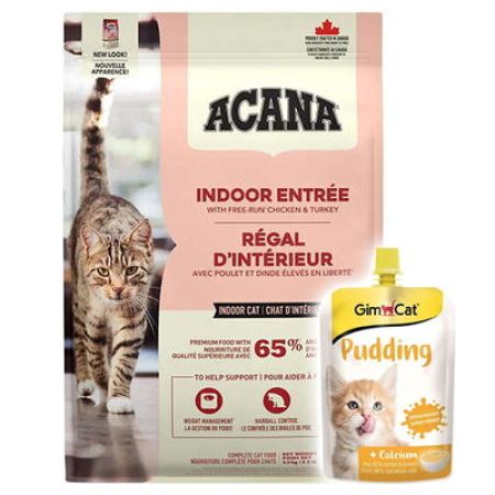 Acana Indoor Entree Sterilised Kısırlaştırılmış Kedi Maması 1,8 Kg + Gimcat Kedi Pudingi 150 Gr
