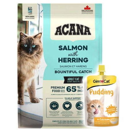 Acana Bountiful Catch Deri ve Tüy Sağlığı Kedi Maması 1,8 Kg + Gimcat Kedi Pudingi 150 Gr