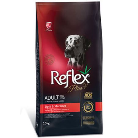 Reflex Plus Light & Sterilised Kuzu Etli Düşük Kalori ve Kısırlaştırılmış Köpek Maması 15 Kg