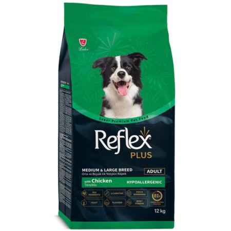 Reflex Plus Tavuk Etli Orta ve Büyük Irk Köpek Maması 12 Kg