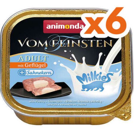 Animonda Milkies 83114 Vom Feinsten Kümes Hayvanı Krema Kedi Yaş Maması 100 Gr x 6 Adet