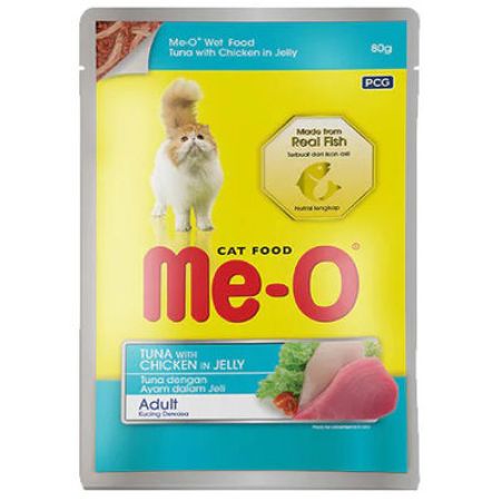 Me-O Pouch Ton Balığı ve Tavuklu Jöleli Yaş Kedi Maması 80 Gr