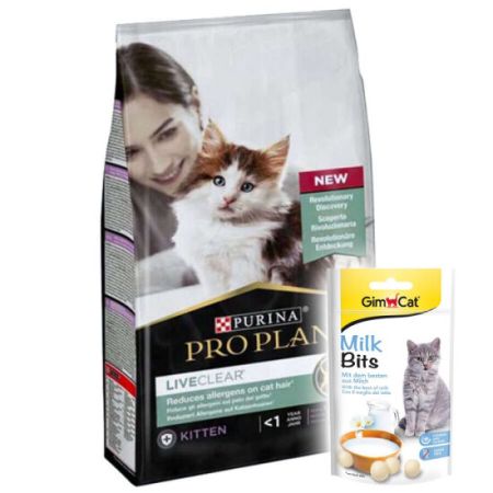 Pro Plan Live Clear Kitten Hindi Etli Yavru Kedi Maması 1,4 Kg + 2 Adet Gimcat Sütlü Kedi Ödül Tableti