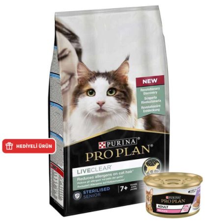 Pro Plan Live Clear Senior Sterilised Hindi Kısırlaştırılmış Kedi Maması 1,4 Kg + Pro Plan Konserve 85 Gr