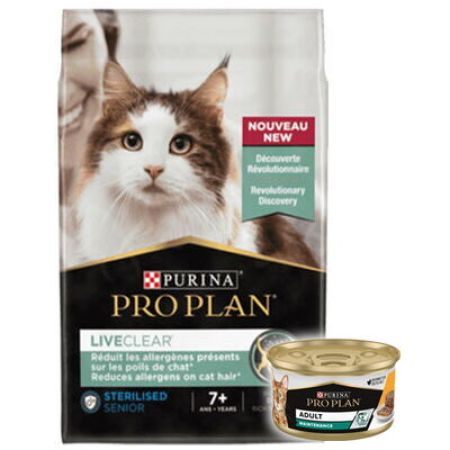 Pro Plan Live Clear Senior Sterilised Hindi Kısırlaştırılmış Yaşlı Kedi Maması 1,4 Kg + Pro Plan 85 Gr Yaş Mama
