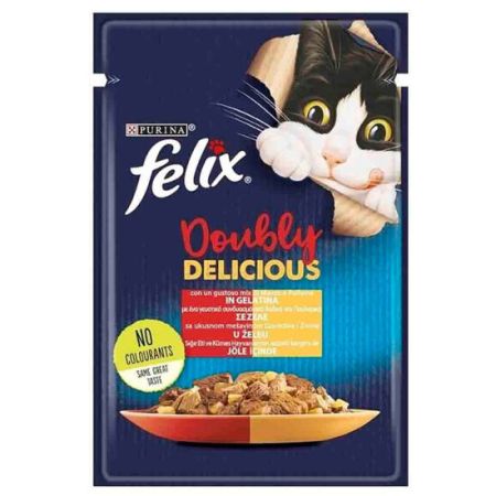 Felix Pouch Doubly Delicious Sığır Etli ve Kümes Hayvanlı Yaş Kedi Maması 85 Gr