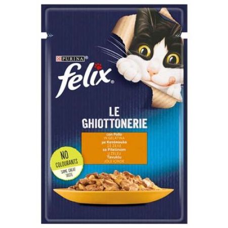 Felix Pouch Le Ghiottonerie  Tavuklu Yaş Kedi Maması 85 Gr