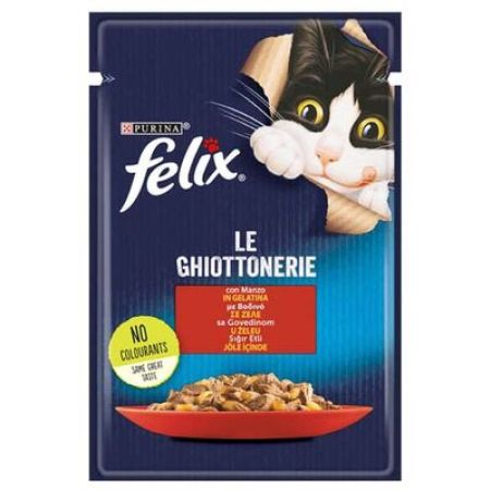 Felix Pouch Le Ghiottonerie Sığır Etli Yaş Kedi Maması 85 Gr