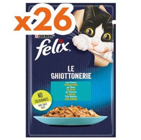 Felix Pouch Le Ghiottonerie  Ton Balıklı Yaş Kedi Maması 85 Gr - BOX - 26 Adet