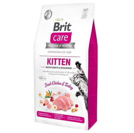 Brit Care Kitten Tavuk ve Hindi Etli Tahılsız Yavru Kedi Maması 7 Kg + Brit Dental Kedi Ödülü 50 Gr