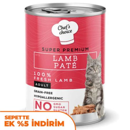 Chefs Choice Pate Lamb Kuzu Etli Tahılsız Ezme Kedi Yaş Maması 400 Gr