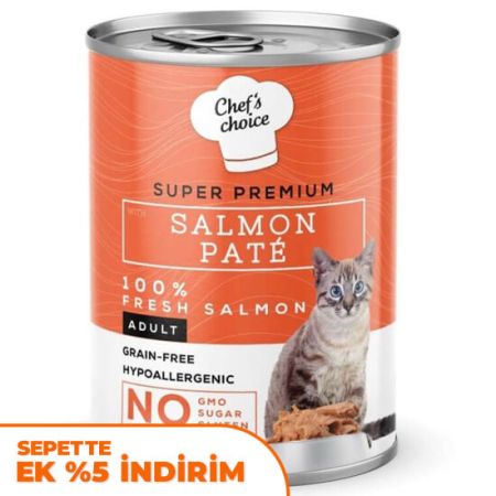 Chefs Choice Pate Salmon Somonlu Tahılsız Ezme Kedi Yaş Maması 400 Gr