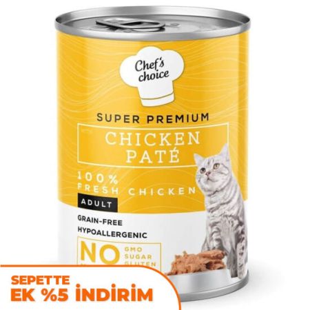 Chefs Choice Pate Chicken Tavuklu Tahılsız Ezme Kedi Yaş Maması 400 Gr