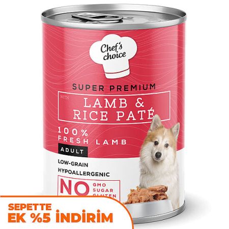 New Chefs Choice Pate Lamb Rice Kuzu Pirinçli Köpek Konservesi 400 Gr