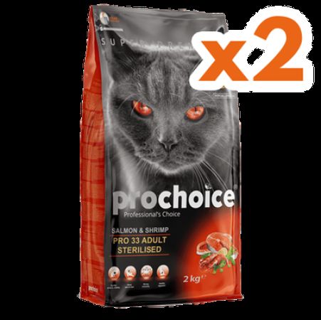 Pro Choice Pro33 Kısırlaştırılmış Somonlu Kedi Maması 2 Kg x 2 Adet