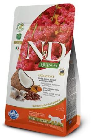 ND Quinoa Skin Coat Ringa Balığı Kinoa Tüy Sağlığı Kedi Maması 1,5 Kg