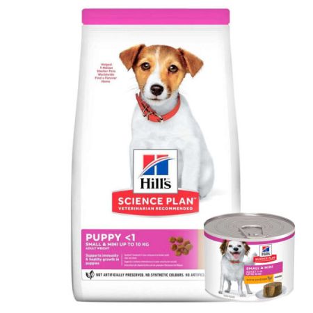 Hills Small & Miniature Puppy Küçük Irk Kuzulu Yavru Köpek Maması 1,5 Kg + Hills 200 Gr Yaş Mama
