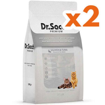 Dr.Sacchi Somon ve Ton Kısırlaştırılmış Kedi Maması 1 Kg x 2 Adet