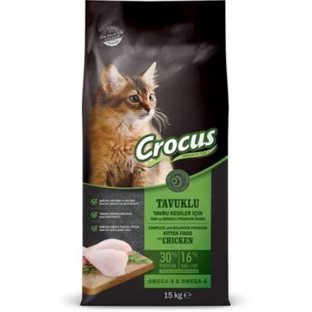 Crocus Kitten Tavuk Etli ve Pirinçli Yavru Kedi Maması 15 Kg