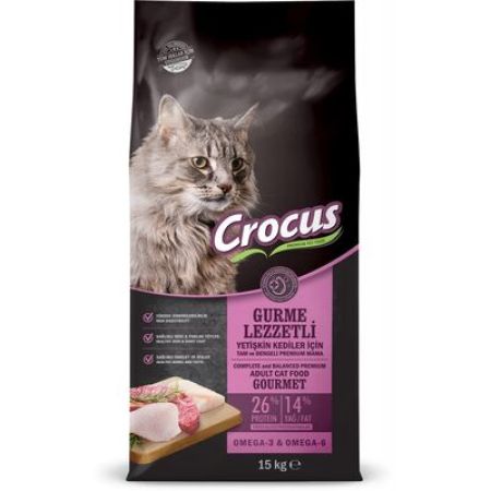 Crocus Gurme Tavuk, Balık ve Kuzu Etli Kedi Maması 15 Kg