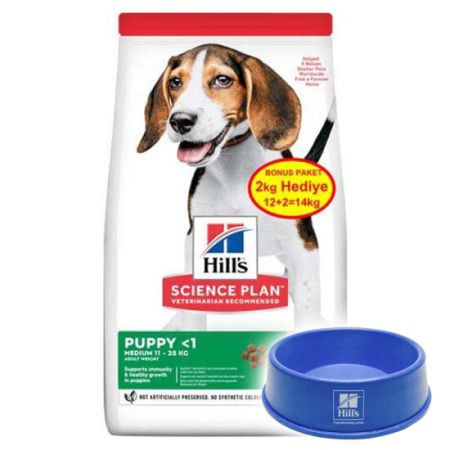 Hills Puppy Kuzulu Yavru Köpek Maması 12 + 2 Kg (Toplam 14 Kg) + Mama Kabı