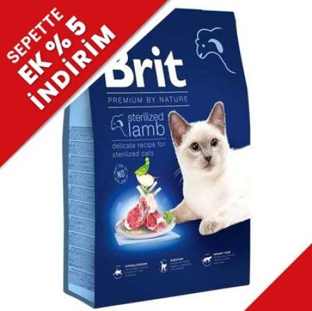 Brit Premium Sterilised Kısırlaştırılmış Kuzulu Kedi Maması 8 Kg
