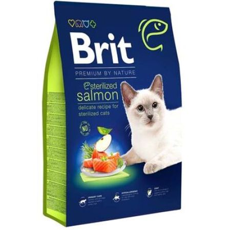 Brit Premium Sterilised Kısırlaştırılmış Somonlu Kedi Maması 8 Kg + Brit Dental Kedi Ödülü 50 Gr