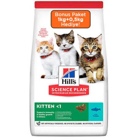 Hills Kitten Ton Balıklı Yavru Kedi Maması 1 Kg + 0,5 Kg (Toplam 1,5 Kg)