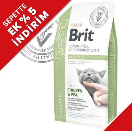 Brit Veterinary Diets Diabetes Tahılsız Tavuk Bezelye Kedi Maması 2 Kg