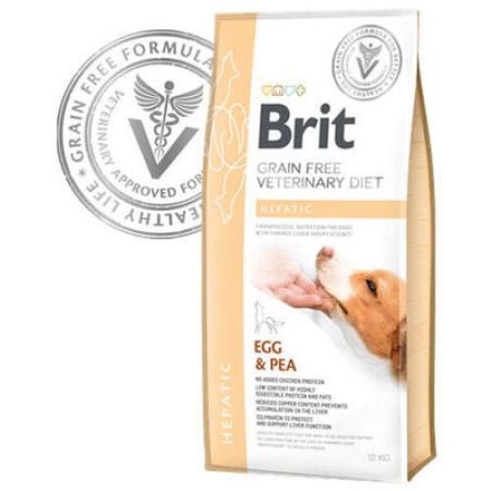 Brit Veterinary Diets Hepatic Tahılsız Yumurta Bezelye Köpek Maması 12 Kg + Temizlik Mendili