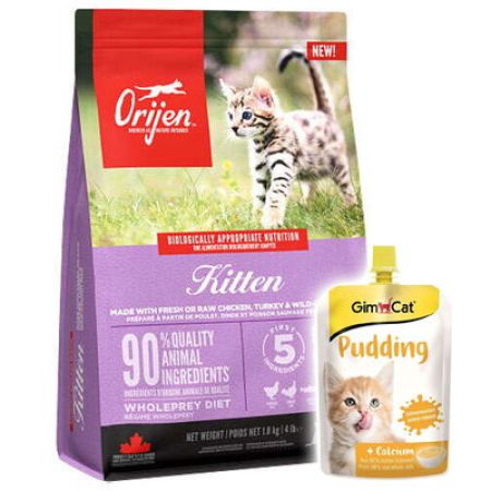 Orijen Kitten Yavru Kedi Maması 1,8 Kg + Gimcat Kedi Pudingi 150 Gr