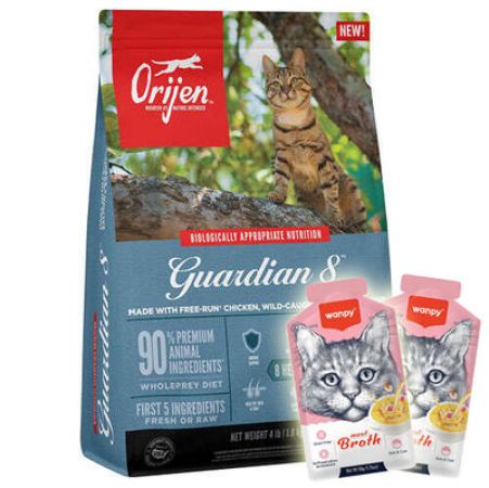 Orijen Guardian 8 Yetişkin Kedi Maması 1,8 Kg + 2 Adet Wanpy Çorba 50 Gr