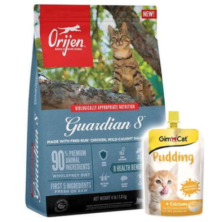 Orijen Guardian 8 Yetişkin Kedi Maması 1,8 Kg + Gimcat Kedi Pudingi 150 Gr