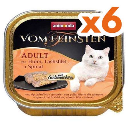 Animonda 083261 Vom Feinsten Tavuk, Somon Fileto ve Ispanaklı Kedi Maması 100 Gr x 6 Adet