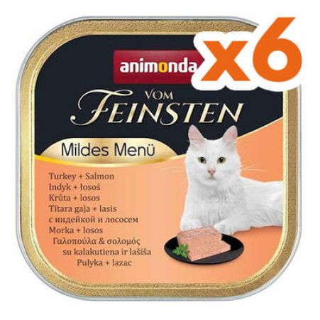 Animonda 083855 Vom Feinsten Mildes Hindi ve Somonlu Kedi Maması 100 Gr x 6 Adet