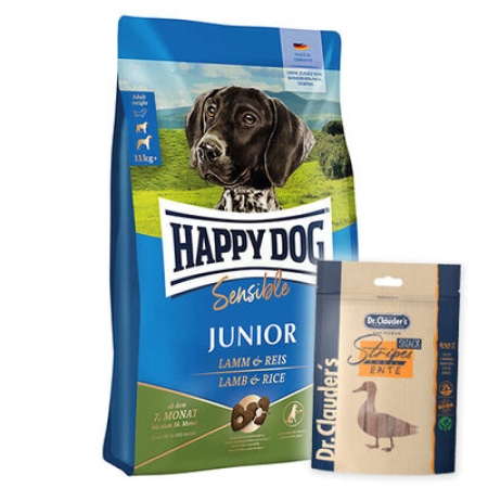 Happy Dog Sensible Junior Kuzu Etli Yavru Köpek Maması 10 Kg + Dr.Clauders Ödül 80 Gr